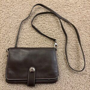 Lodis Brown Leather Small Crossbody Purse Bag Handbag Wallet